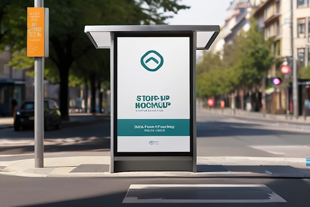 Photo bus stop mockup125