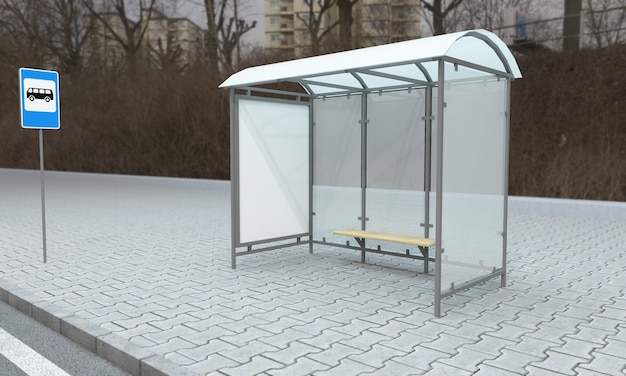 bus stop with blank frames