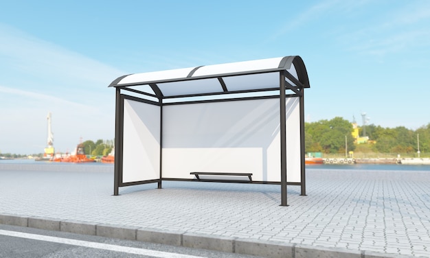 bus stop with blank frames