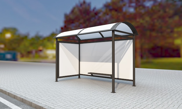 bus stop with blank frames