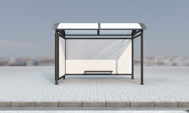 bus stop with blank frames