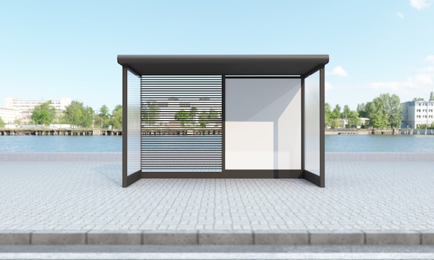 bus stop with blank frames