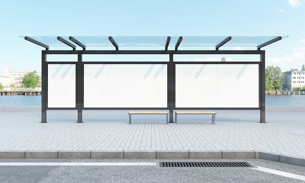 bus stop with blank frames