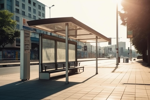 A bus stop with a sign that says bus stop.