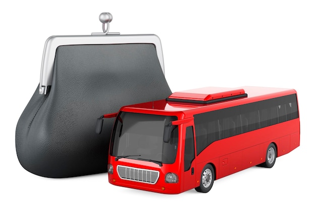 Bus with coin purse 3D rendering