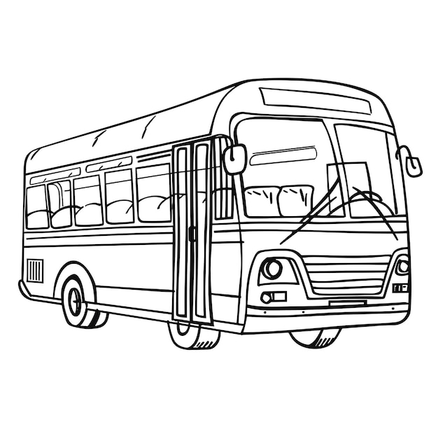 Foto un autobus con un disegno di un autobus che dice la parola su di esso