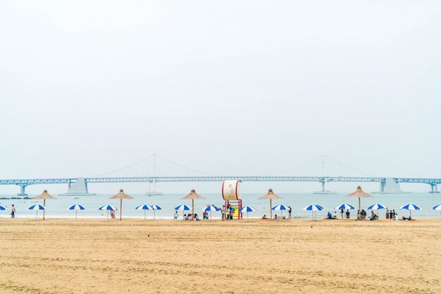 BUSAN, SOUTH KOREA - JULY 11: Gwangan beach one of the popular beaches in Busan, South Korea.