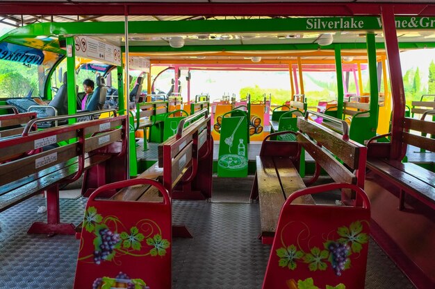 Photo buses in parking garage at silverlake