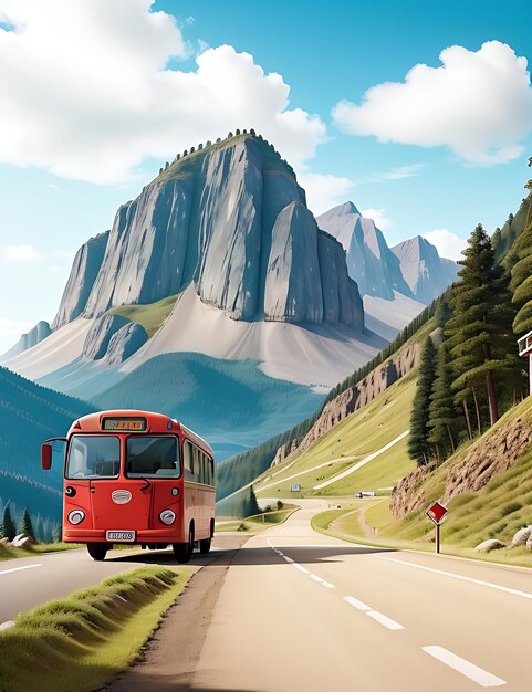 Buses and tourists at viewpoint with mount denali in background