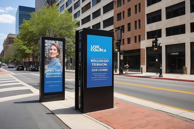 Bushalte billboard in het centrum van Washington DC