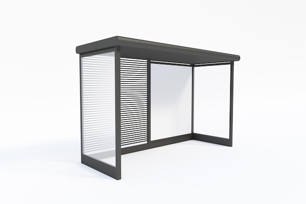 Bushalte Bus Shelter Mockup met witte achtergrond