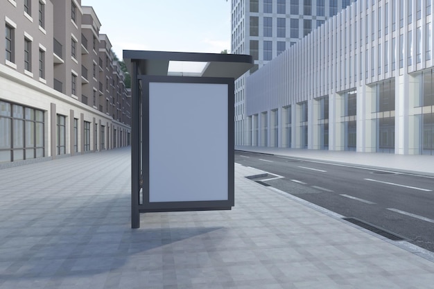 Bushalte bus shelter teken mockup 3d-rendering