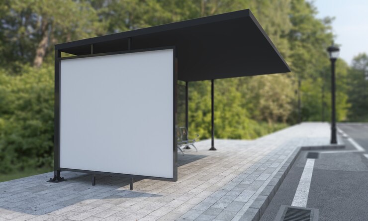 bushalte met lege frames