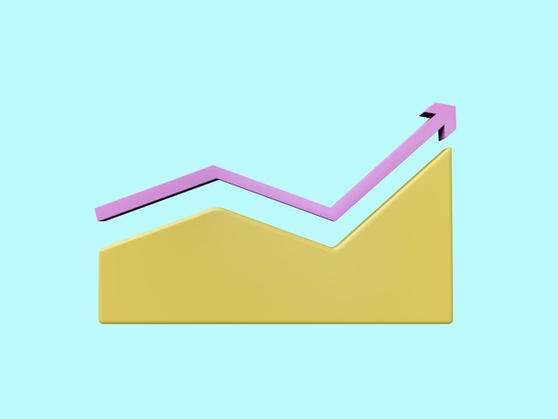 Business 3d icon on pastel color background.