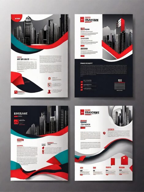 Photo business abstract vector template for brochure annualreport magazine poster corporate presentation portfolio flyer infographic with red and black color size a4 front and back vector