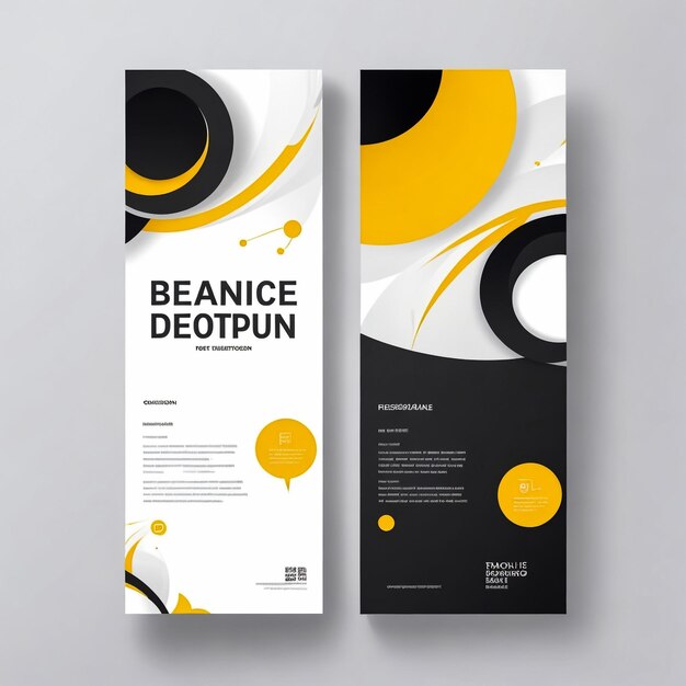 Photo business abstract vector template for brochure annualreport magazine poster corporate presentation portfolio flyer market infographic with blue and yellow color size a4 front and back