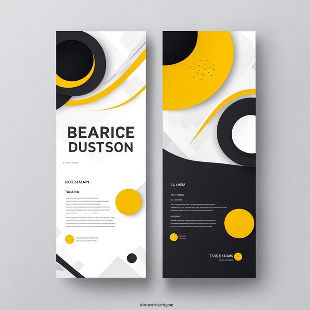 Photo business abstract vector template for brochure annualreport magazine poster corporate presentation portfolio flyer market infographic with blue and yellow color size a4 front and back