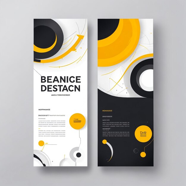 Photo business abstract vector template for brochure annualreport magazine poster corporate presentation portfolio flyer market infographic with blue and yellow color size a4 front and back