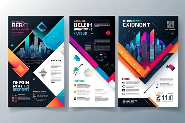 Photo business abstract vector template brochure design cover modern layout annual report poster