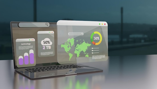 Business Analyst Using Computer and Dashboard for Data Analysis