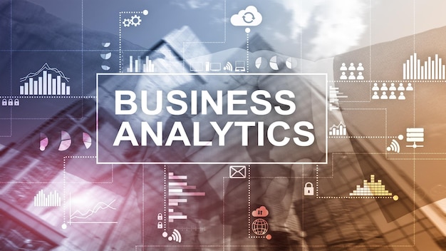 Business analytics concept op dubbele belichting achtergrond