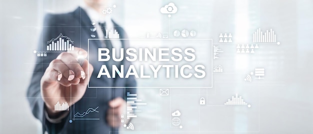 Business analytics concept op dubbele belichting achtergrond