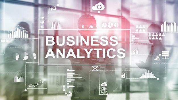 Business analytics concept op dubbele belichting achtergrond