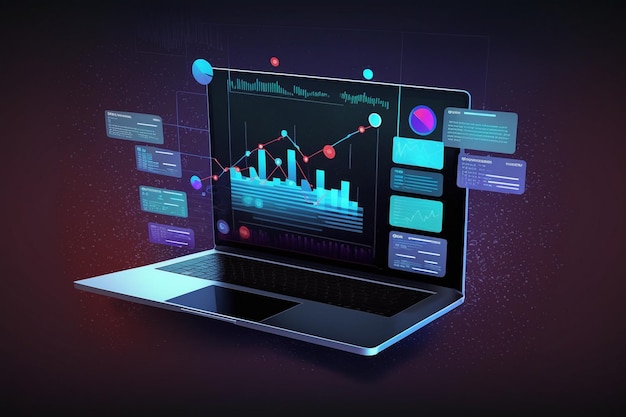 Business analytics and data management system Data Management System on computer