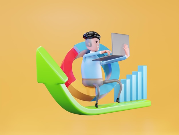 Business arrow direction to success. target of business, data\
analysis chart increase profit. financial success and growth\
concept, 3d illustration