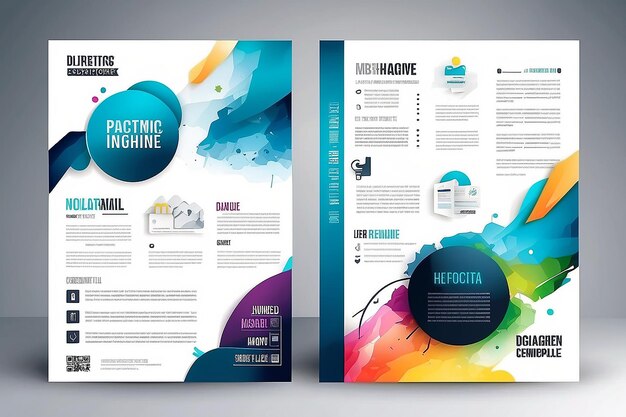Foto modello di progettazione di brochure aziendali vector flyer layout sfocare lo sfondo con elementi per la rivista