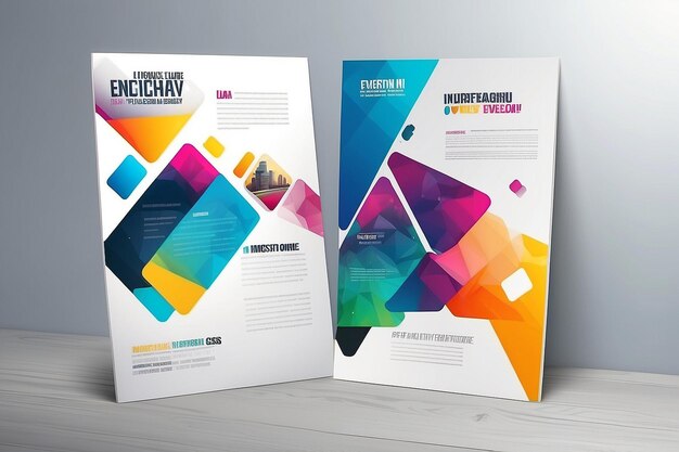 Business brochure design template Vector flyer layout blur background with elements