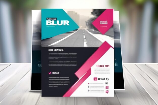 Foto business brochure design template vector flyer layout onduidelijke achtergrond met elementen