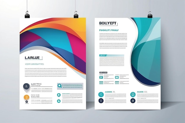 Foto business brochure flyer ontwerp lay-out sjabloon in a4 grootte met onscherpe achtergrond vector eps10