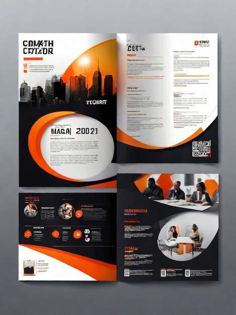Business Brochure Template in Tri Fold Layout Corporate Design Leaflet met vervangbare afbeelding