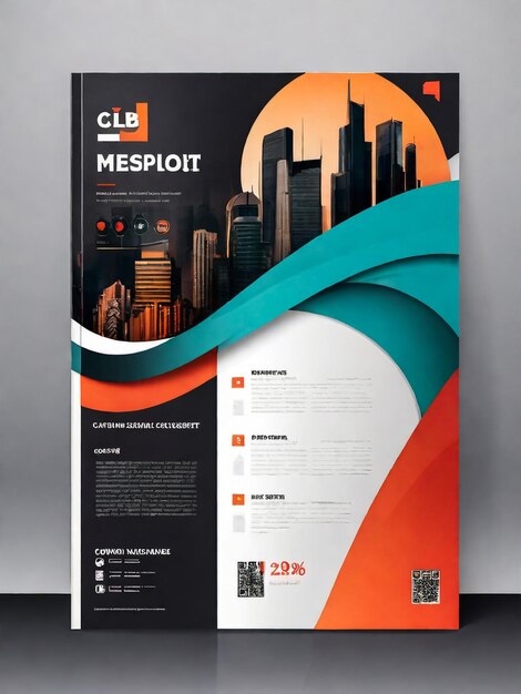 Business Brochure Template in Tri Fold Layout Corporate Design Leaflet met vervangbare afbeelding