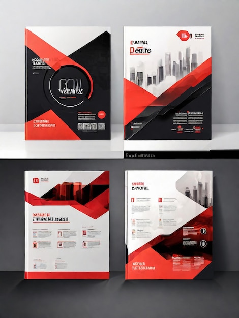 Foto modello di opuscolo aziendale in layout triplo opuscolo di design aziendale con immagine sostituibile