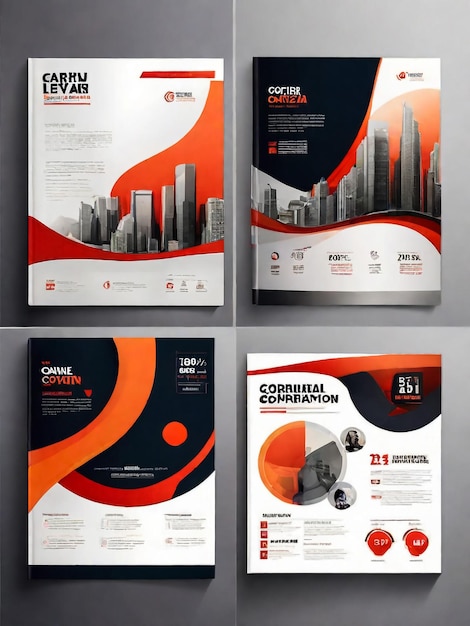 Foto modello di opuscolo aziendale in layout triplo opuscolo di design aziendale con immagine sostituibile