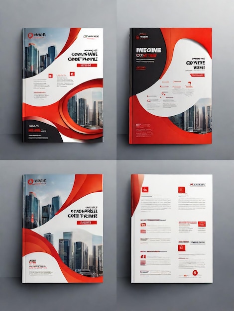Business Brochure Template in Tri Fold Layout Corporate Design Leaflet with replacable image