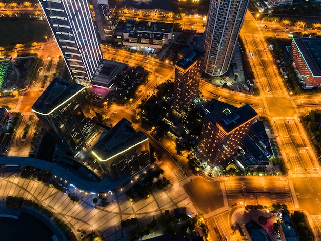 Business building in the night