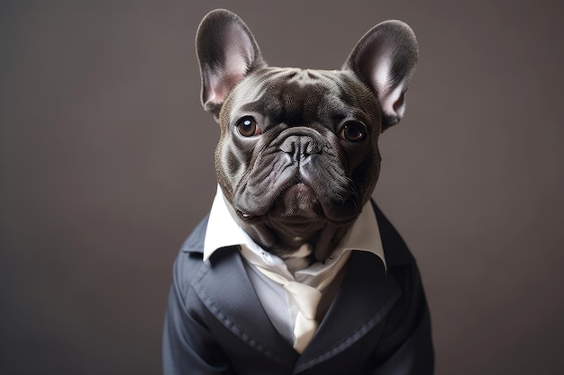 Business bulldog Funny pet animal Generate Ai