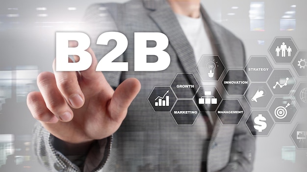 Business to business B2B Technology future Business model Financial technology and communication concept