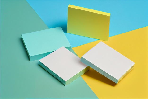 Business card blank mockup on color background