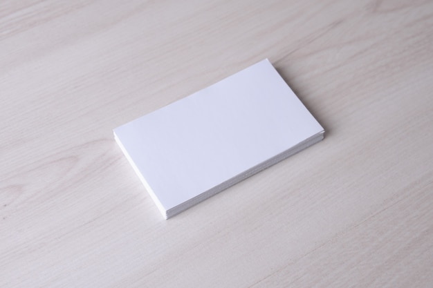 Business card blank on wooden