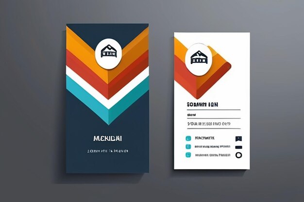 Photo business card flat design template vector