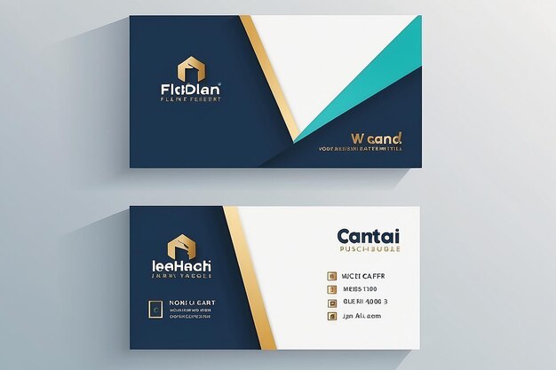 Photo business card flat design template vector