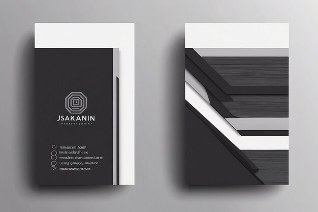 Photo business card layout gray stripes professional identity