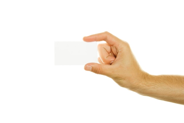 Business card in a man39s hand