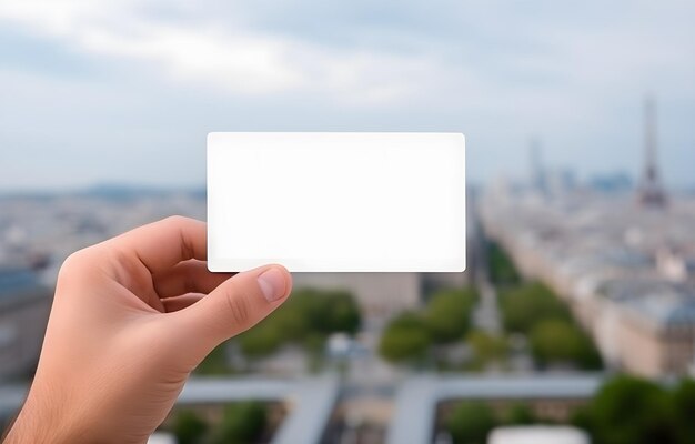 Business card Mockup in man hand Template of a card