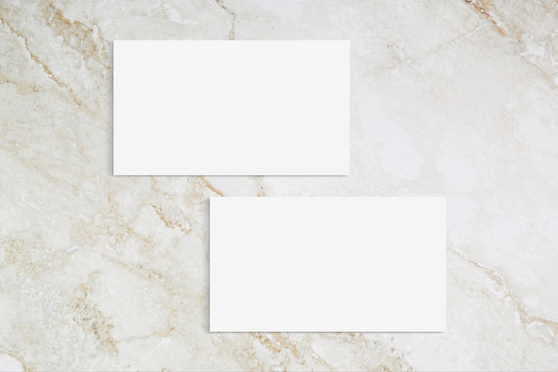 Business Card Mockup on Marble Double Sided