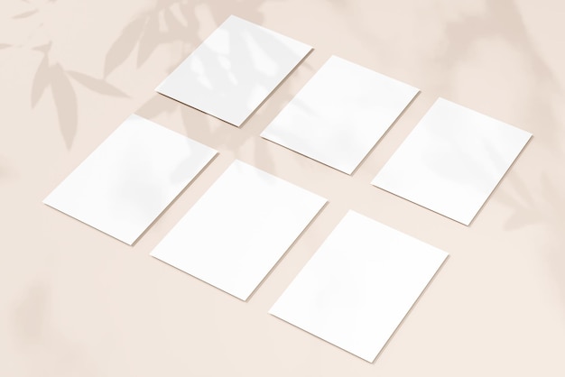 비즈니스 카드 모 자연 오버레이 조명 그림자 잎 3d 렌더링
